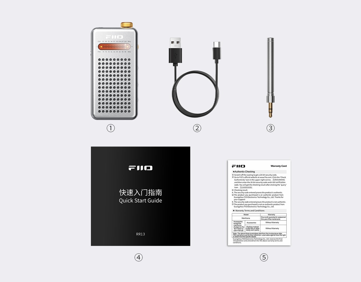 FiiO RR13 Portable FM Radio with Built In Speaker