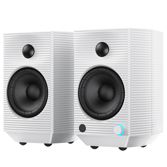 White FiiO SP5 studio monitor speakers, Canada