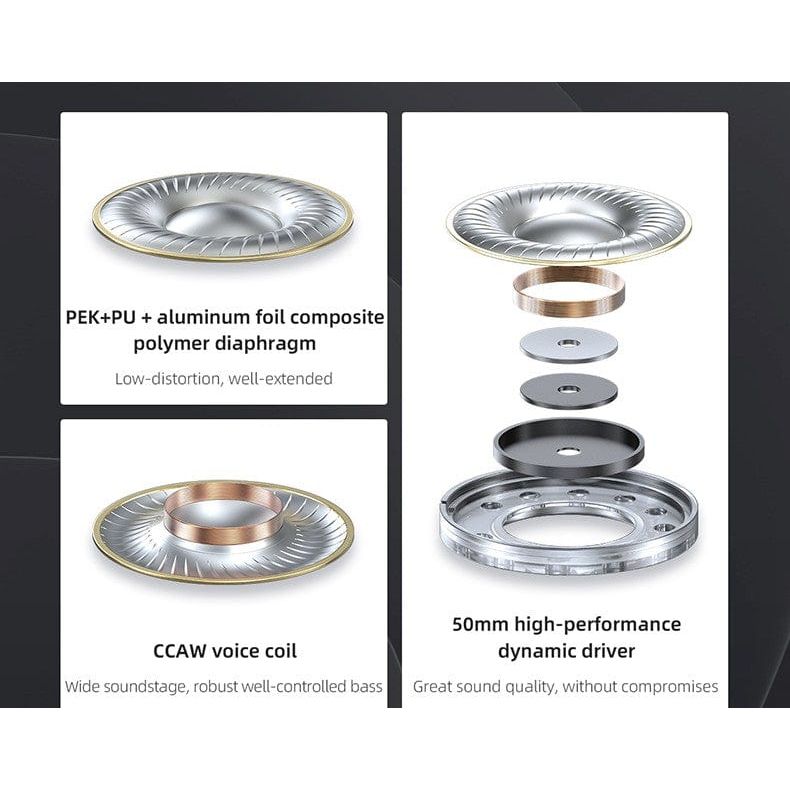 FiiO Headphone FiiO JT1 50 mm driver