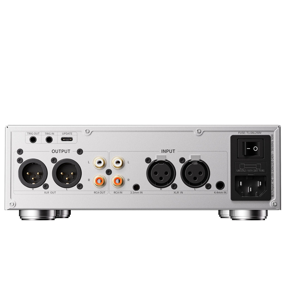 FiiO Class A headphone amp rear connections