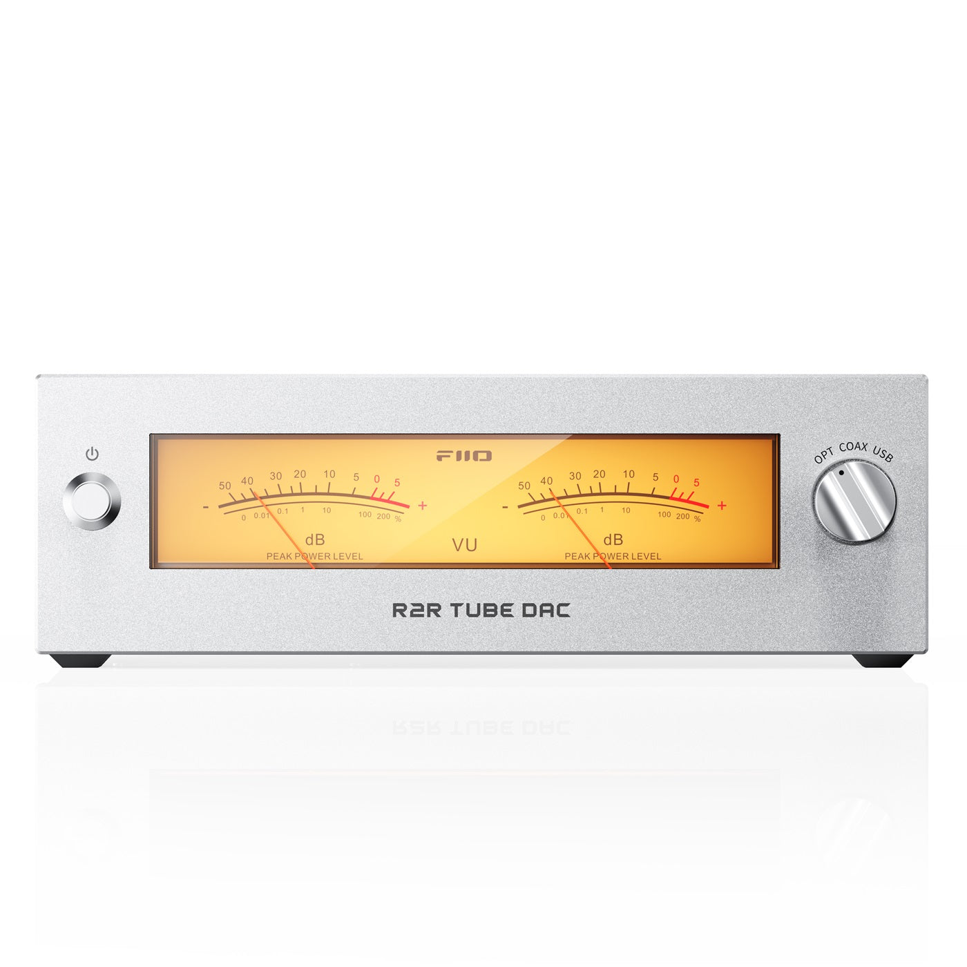 Fiio-Warmer r2r tube dac silver vu meters