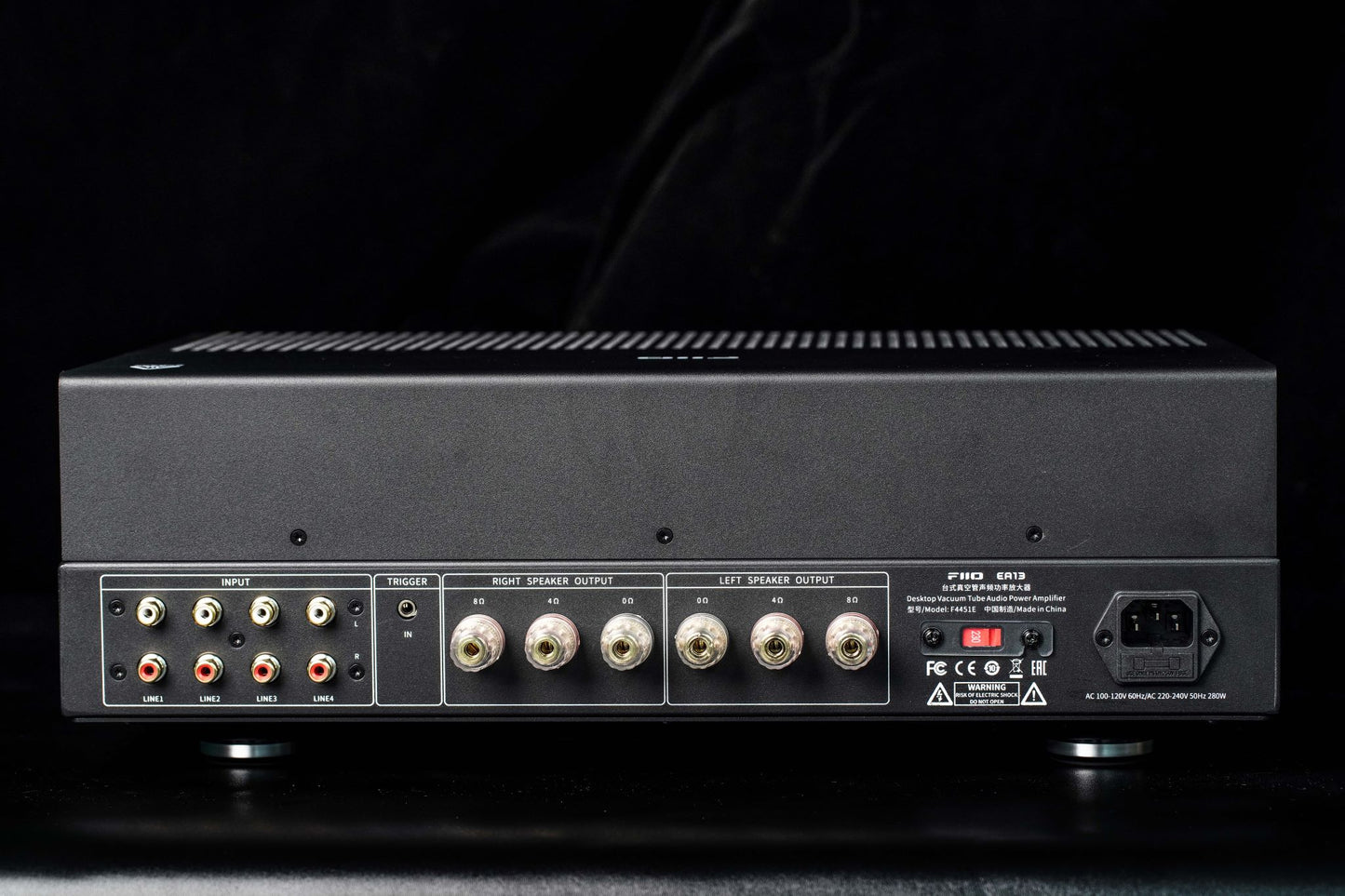 FiiO EA13 integrated tube amplifier for speakers, rear black