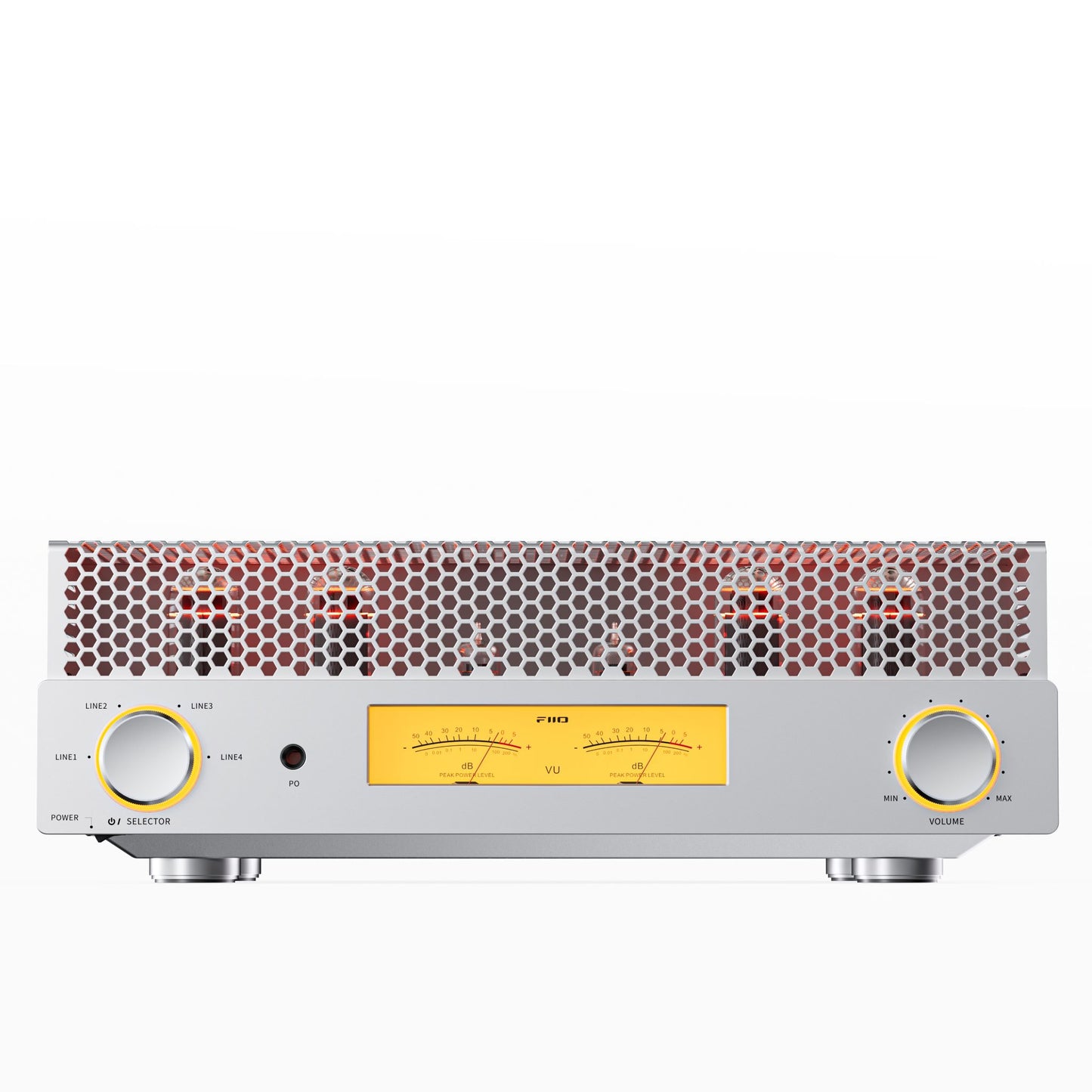FiiO EA13 tube speaker amplifier, vu meters, silver, Canada