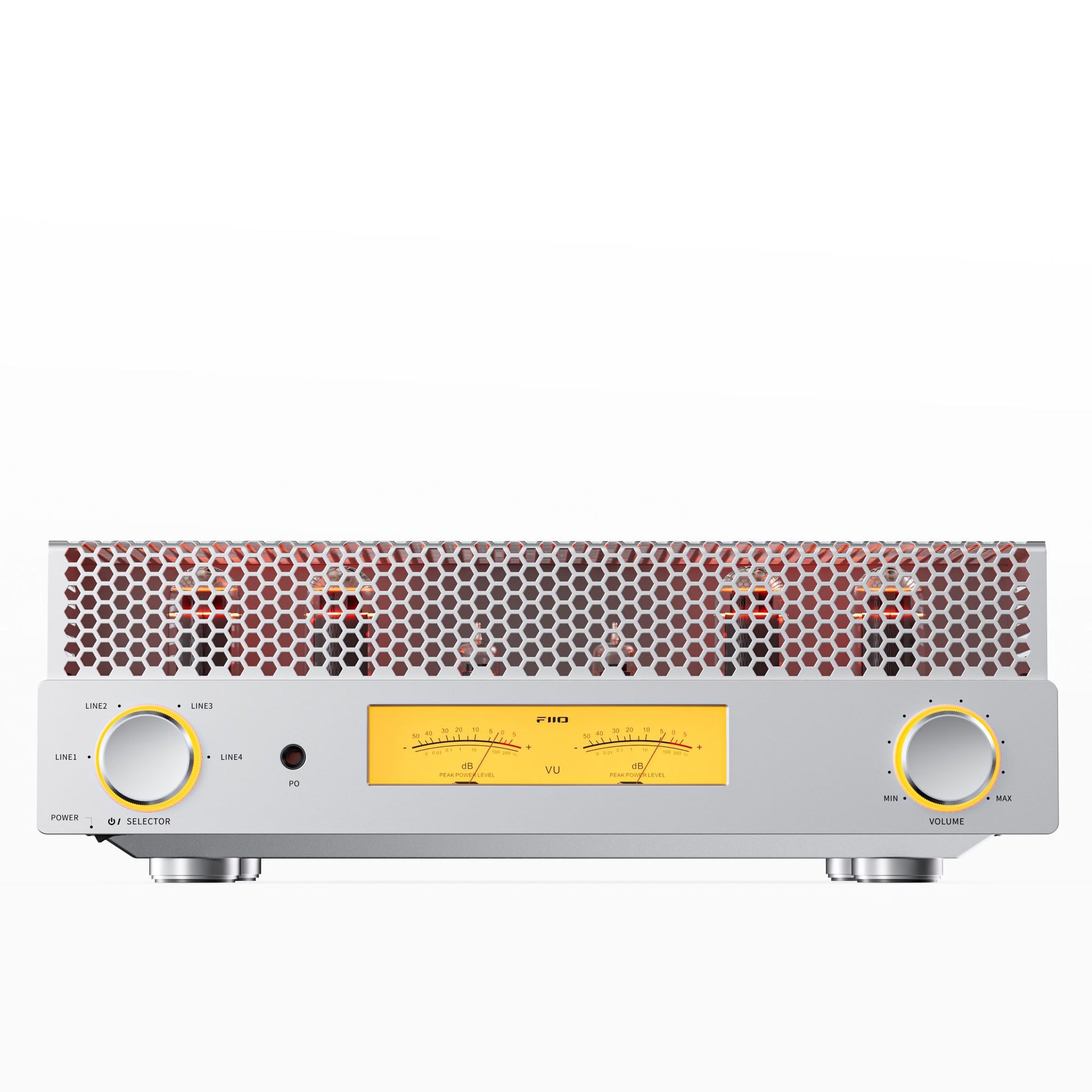FiiO EA13 tube speaker amplifier, vu meters, silver, Canada