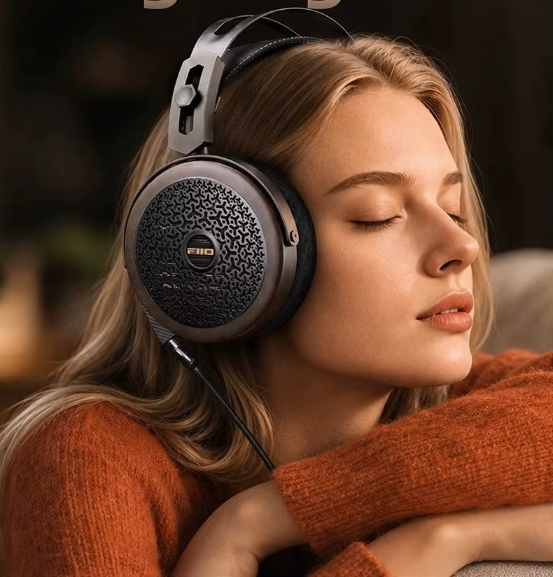 FiiO FT15 headphone shown worn