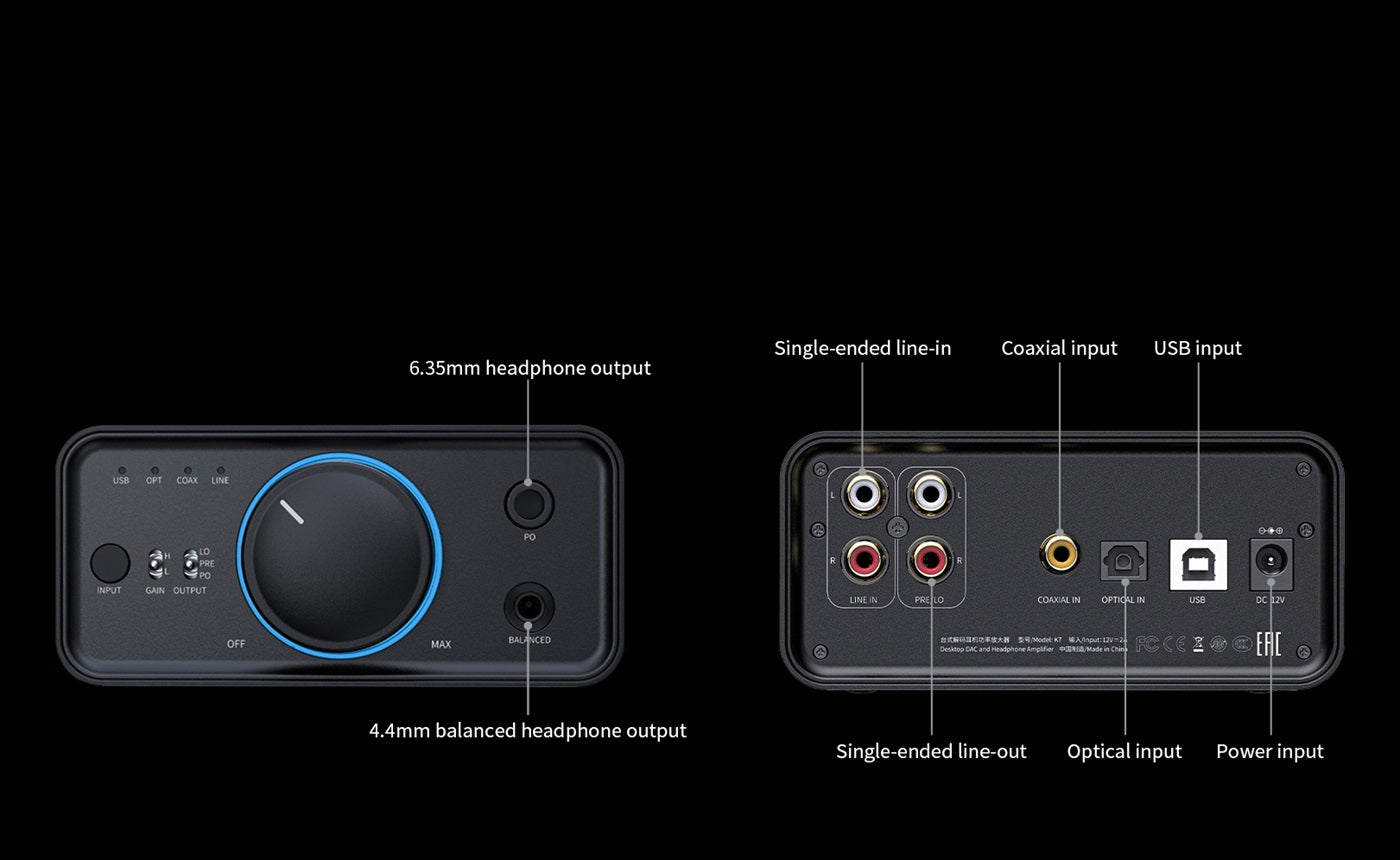 FiO K7 THX amp inputs outputs