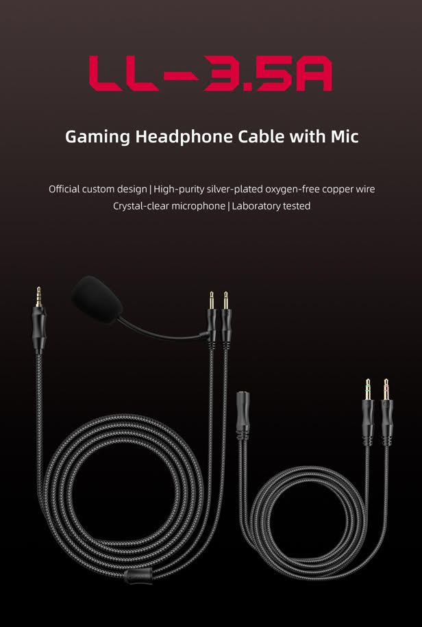 FiiO LL-3.5A Gaming Headphone Cable with Boom Mic