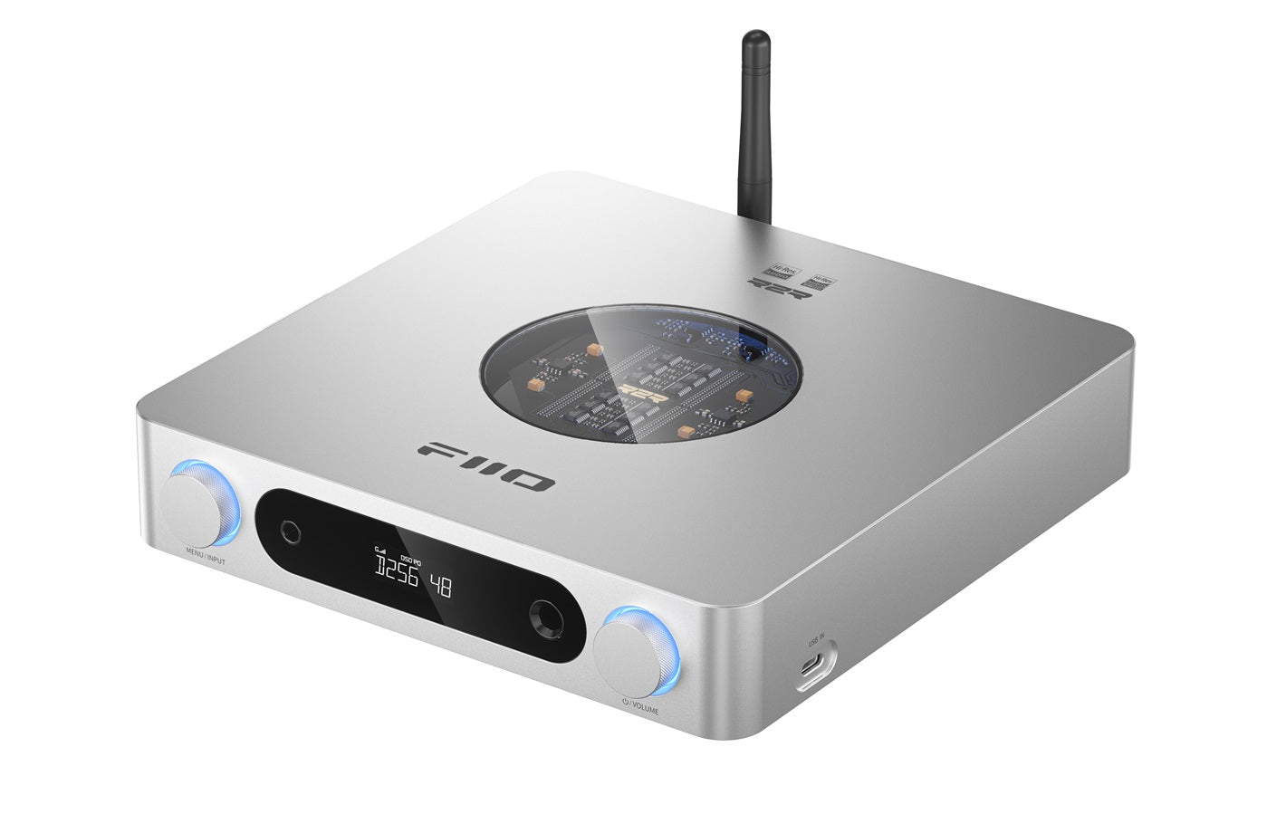 FiiO K13 R2R dac headphone amp silver with dac window