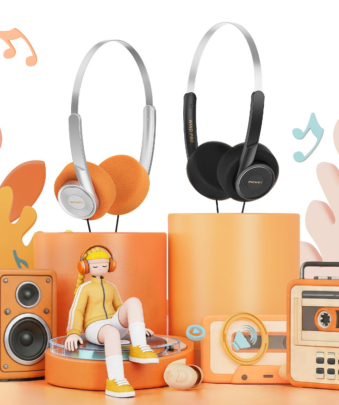 FiiO Snowsky Wind Pro HiFi Wired On-Ear Headphones