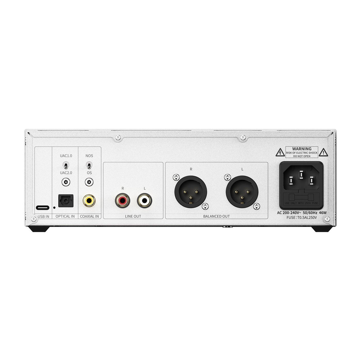 Fiio Warmer R2R Tube DAC silver rear panel