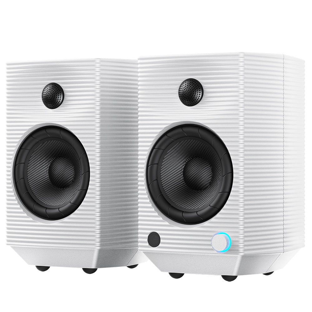 White FiiO SP5 studio monitor speakers, Canada