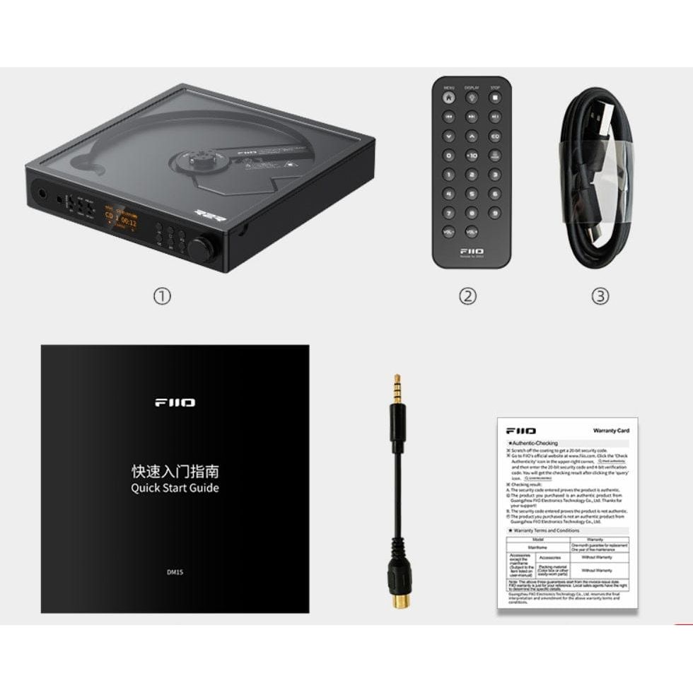FiiO CD Player FiiO DM15 CD Player, R2R DAC, Remote, Accessories