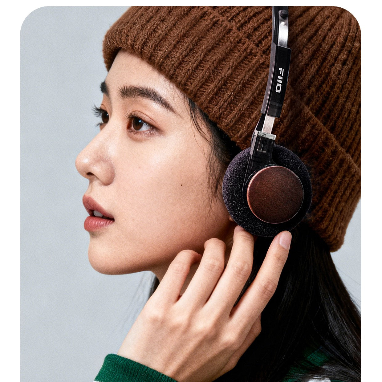 FiiO EH11 black on ear headphone worn