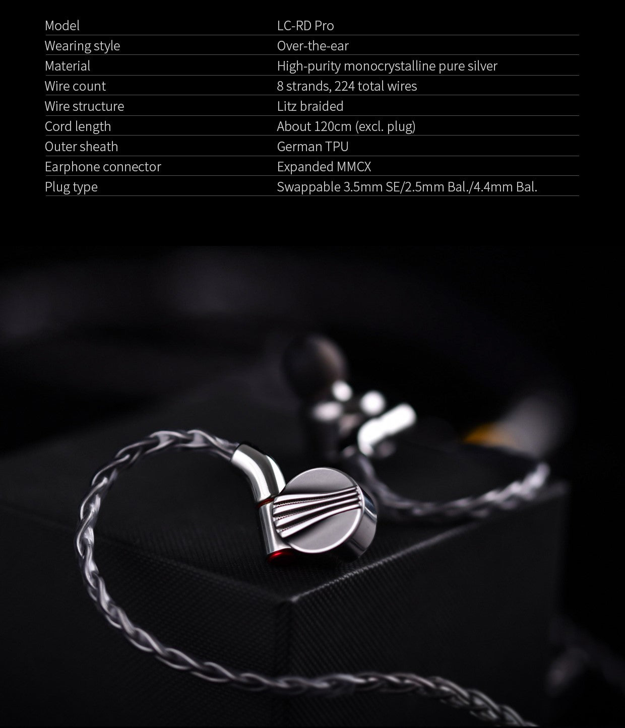 FiiO LC-RD Pro High End MMCX Balanced Cable for IEMs